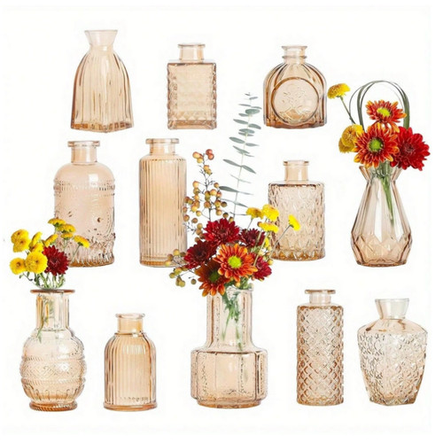 Glass bud vase set small - bud, of