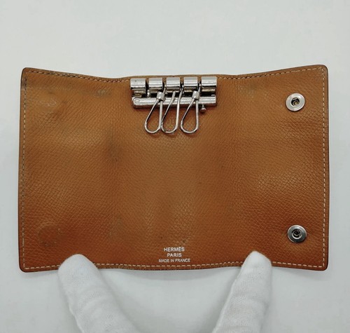 Hermes tan leather key - tan, holder