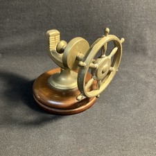 nutcracker, Ships Wheel Design In Brass On Wooden Stand.