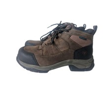 Ariat Work Boots Composite Toe Brown Leather Excellent Size 8 Mens 42 Waterproof