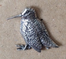 Woodcock silver pewter pin - woodcock,