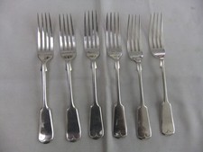 6 Vintage Silver Plated Fiddle