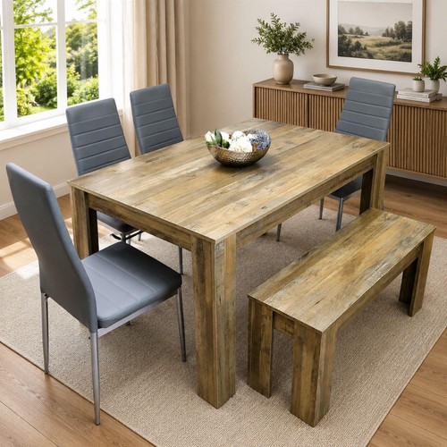 Modern rustic dining table - modern, set