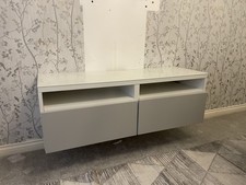 IKEA Besta White TV Entertainment Unit with 2 Drawers and 2 Shelves 120cm