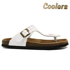 LADIES COMFORT SUMMER BEACH BUCKLE SLIP ON FLAT WIDE MULES SLIDERS SANDALS SIZE