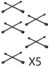 5x New Wheel Brace 4 Way Nut Bolt Tool Car Tyre Change Cross Socket Spanner