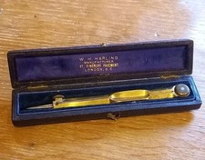 Excellent Military W H Harling Brass Dividers In Original Covered Case Date 1912