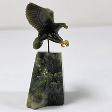 Carved Green Jade Eagle Figure