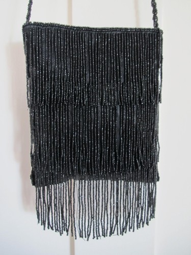 Black tassle bag - tassle, bag: