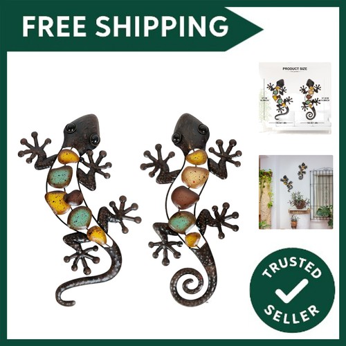 Metal gecko wall decor - metal,