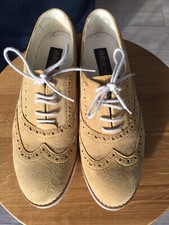 Dubarry Womens 'HATTIE' Mustard Yellow Suede Brogue Shoes VGC UK Size 3