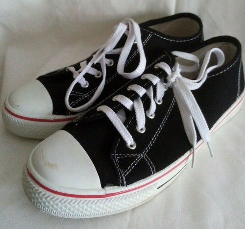 Trainers plimsolls black - black, white