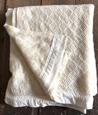 Vintage Cream  Cellular Large Blanket 80” x 72”.