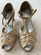 Dance Shoes Freed, Beige, Peep Toe, T Bar, Size 5 1/2
