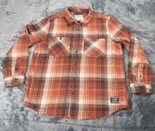 The Stronghold Mens Shirt Medium Orange Plaid Check Lumberjack Jacket Flannel
