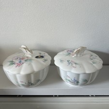Aynsley Bone China Little Sweetheart Trinket Box with Butterfly Lid x 2