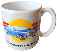 Vintage Message Mugs '66 1Pontiac GTO Ceramic Coffee Mug 1956 Ford Thunderbird