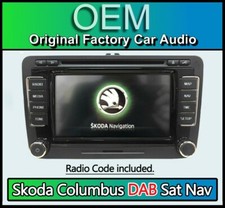 Skoda Rapid Columbus Sat Nav stereo, DAB+ radio CD player, Navigation V16 MAPS