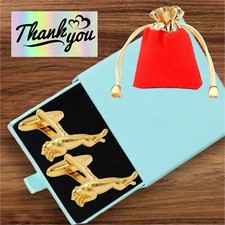 Jaguar 3D Gold Plated Car Cufflinks -Leaping Jaguar IN A CUFFLINK BOX -UK SELLER