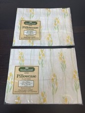 Vintage BHS yellow and white floral pillow cases 19x29" polycotton BNWT