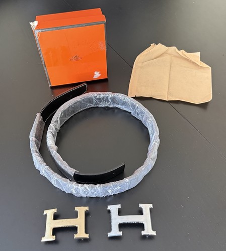 Hermes paris black leather - paris,