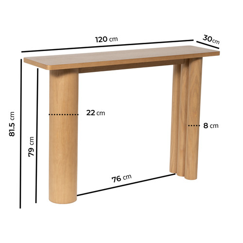 Oak console table with fluted - console,