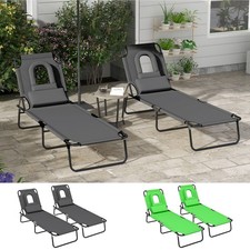 Sun Lounger Set of 2 Folding