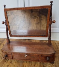Georgian Regency Mahogany Toilet Shaving Mirror