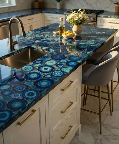 Handcrafted stone countertop - handcrafted,