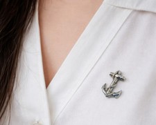 Maritime Anchor Pin Badge with
