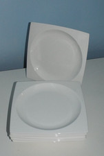 SET OF 8 WEDGWOOD PLATO WHITE BONE CHINA 7.75" SALAD PLATES