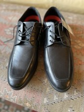 GENUINE LEATHER UK11 BLACK MENS GENTS BLACK FORMAL SHOES M&S BRAND NEW