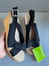 Crocs A-Leigh black linen wrap