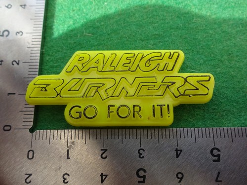 Vtg raleigh burners badge - raleigh,