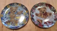 SET OF TWO FRANKLIN MINT HEIRLOOM RECOMMENDATION TEDDY BEAR PLATES VGC