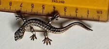 Vintage Lizard Brooch Gold in colour Green eyes