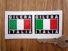 GILERA ITALIA Tricolore Style Stickers 50mm Pair Motorcycle Helmet Moped Scooter