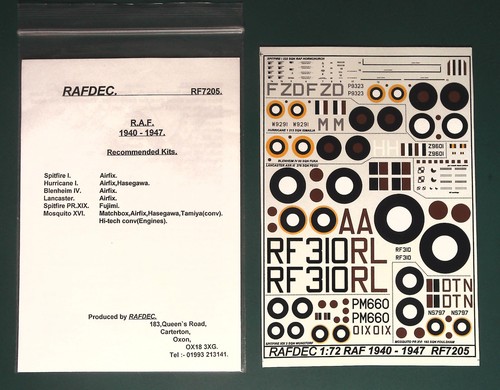 Rafdec decals rf7205 - rf7205:, raf