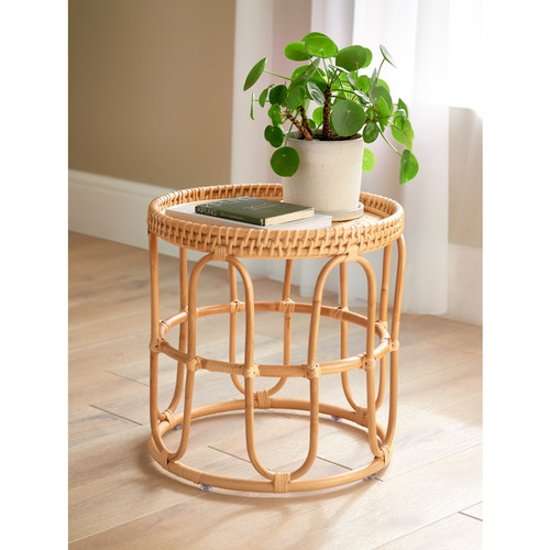 Natural bamboo side table - side,