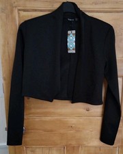 Boohoo Black Lepel Crop Blazer