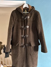 Cordings of Piccadilly 100% Wool Brown Derry Donegal Duffle Coat 38 UK Made