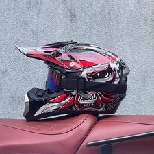 DOT  Adult Iconic Helmet MX Motocross Helmet + Goggles Off Road Racing