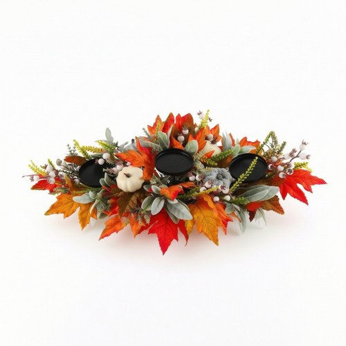 Fall candle holder with maple - holder,