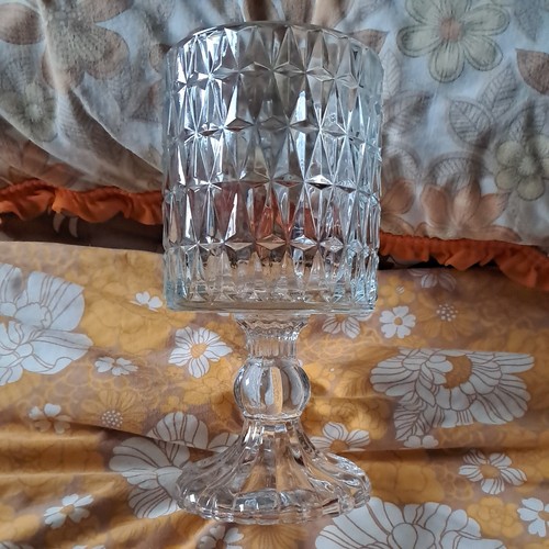 Retro glass candle - glass, holder/