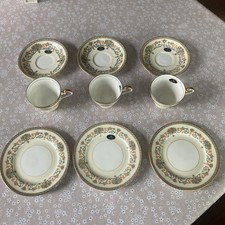 Aynsley Fine English Bone China - Henley - Set of 3 Cups Saucer & Side Plates 