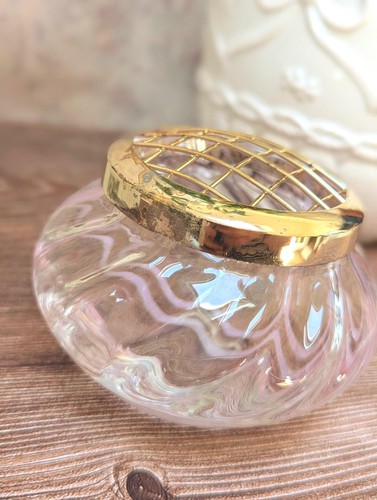 Vintage pink swirl art glass - pink,