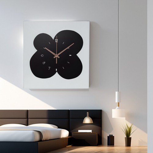 Square wall clock - clock, glass