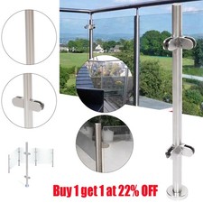 Stainless Steel Handrail Fittings Balustrade Glass Railings Fence Clamps Panels