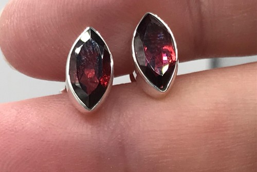 Garnet marquise stud earrings - marquise,