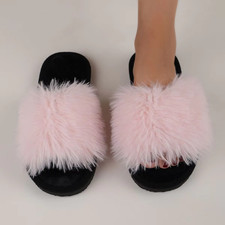LADIES WOMENS FAUX FLUFFY FUR
